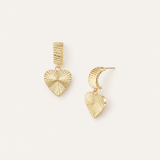 Adorned Mini Heart Hoop Earrings