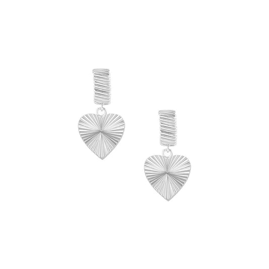 Adorned Mini Heart Hoop Earrings