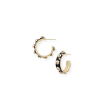 Enchanted Mini Beaded Hoop Earrings in Black/Gold