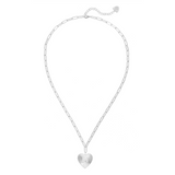 Adorned Heart Initial Necklace in Silver