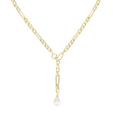 Allure Pearl Lariat Necklace in Gold