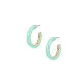 Eclipse Hoop Earring Mint Enamel Gold