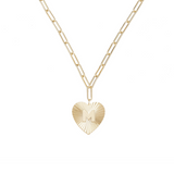 Adorned Heart Initial Necklaces in Gold