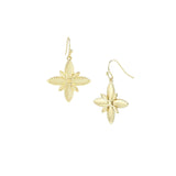 Sea Breeze Cross Drop Earrings Gold