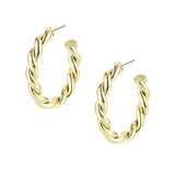 Sea Breeze Wrapped Hoop Earrings in Gold