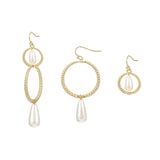Sea Breeze 3n1 Pearl Drop Earrings in Gold