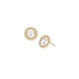 Allure Stud Earrings in Ivory Pearl/Gold