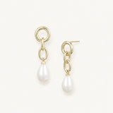 Allure Pearl Drop Earrings in Gold