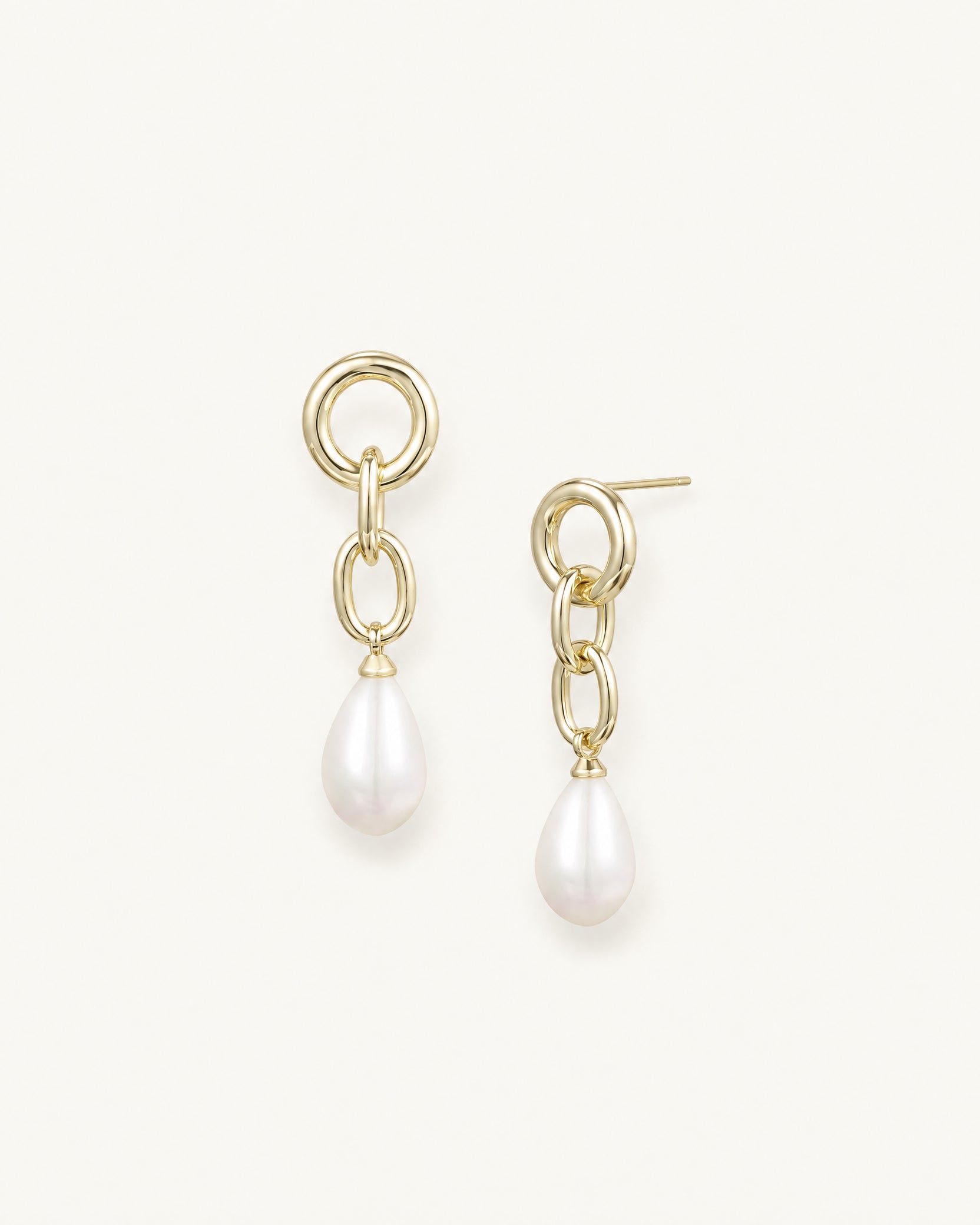 Allure Pearl Drop Earrings in Gold