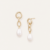 Allure Pearl Drop Earrings in Gold