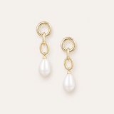 Allure Pearl Drop Earrings in Gold