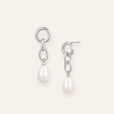 Allure Pearl Drop Earrings in Silver