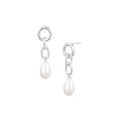 Allure Pearl Drop Earrings in Silver
