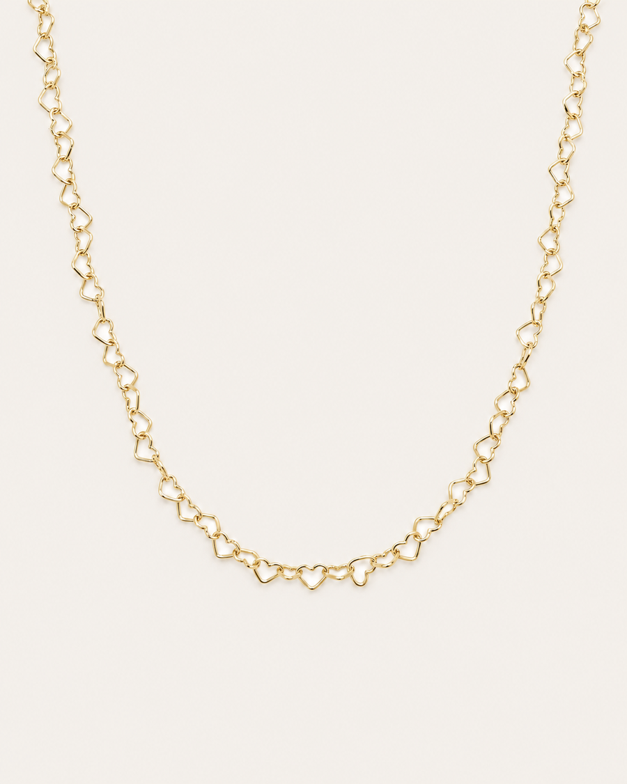 Adorned Heart Layering Necklace in Gold