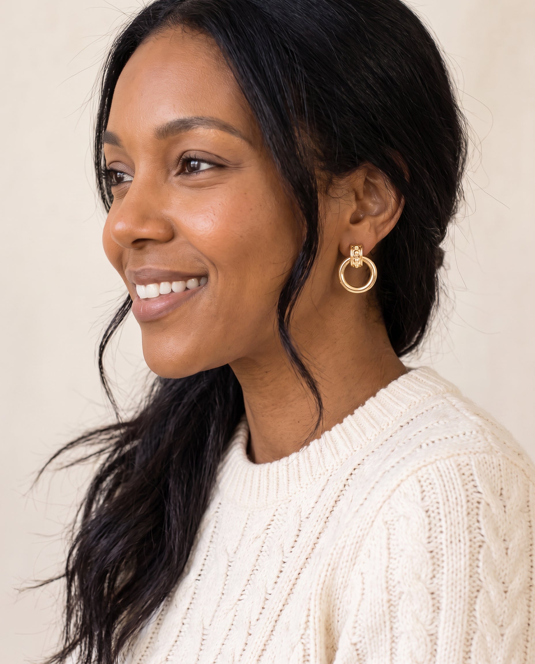Enchanted Doorknocker Earrings in Gold