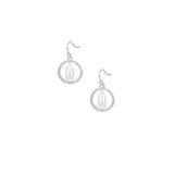 Sea Breeze Pearl Mini Drop Earrings in Silver