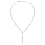 Allure Pearl Lariat Necklace in Silver