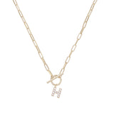 Sparkle Mini Initial Necklace in Gold