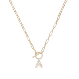 Sparkle Mini Initial Necklace in Gold