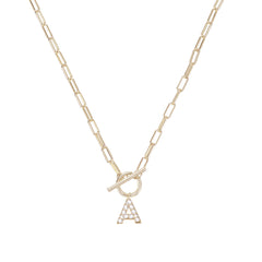 Sparkle Mini Initial Necklace in Gold