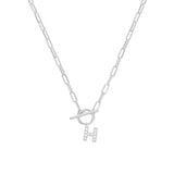 Sparkle Mini Initial Necklace in Silver