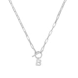 Sparkle Mini Initial Necklace in Silver