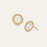 Allure Stud Earrings in Ivory Pearl/Gold