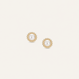 Allure Stud Earrings in Ivory Pearl/Gold