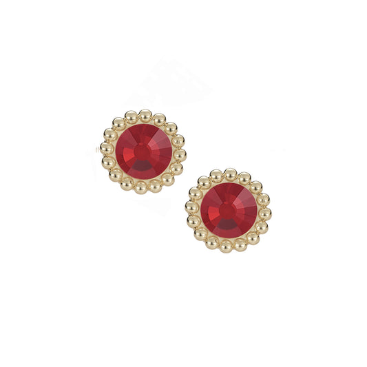 Allure Stud Earrings in Red Crystal/Gold