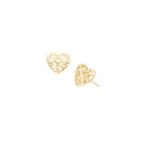 Believer Heart Stud Earrings in Gold