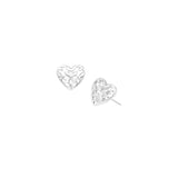 Believer Heart Stud Earrings in Silver