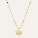 Believer Heart Drop Necklace in Gold