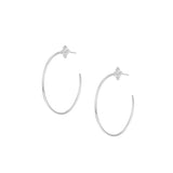 Heritage Cross Hoop Earrings in Silver