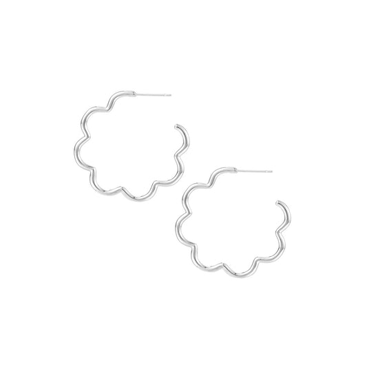 Aurora Hoop Earrings in Silver