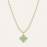 Bloom Drop Necklace in Aqua