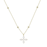 Enamel Cross Drop Necklace in White Enamel