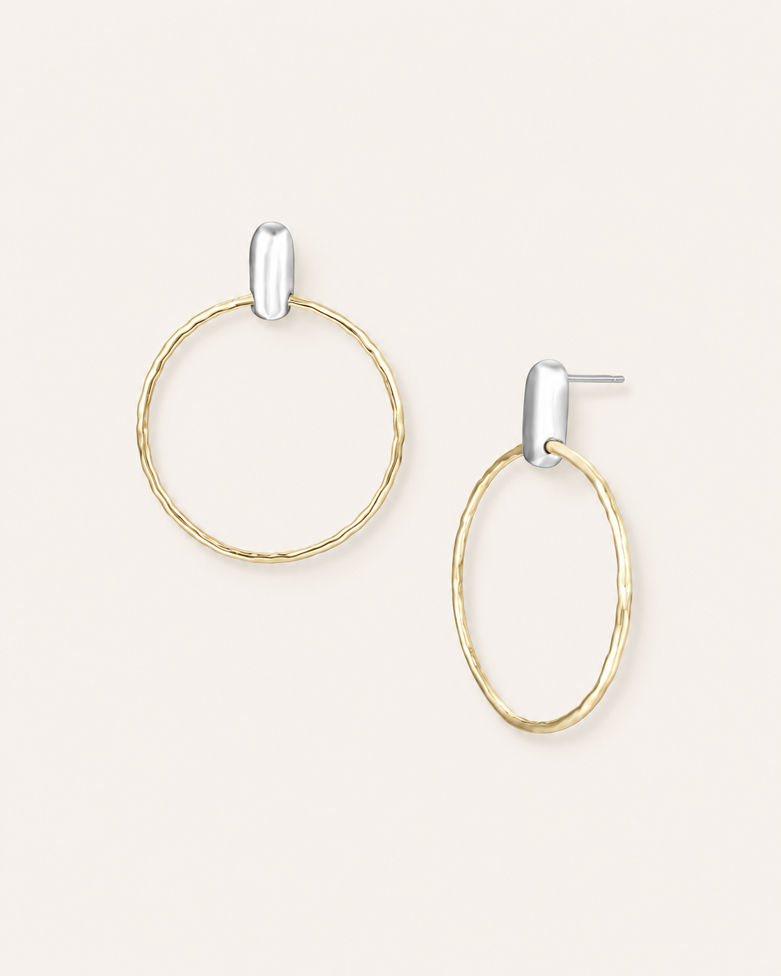 Horizon Circle Statement Earrings in Gold/Silver