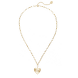 Adorned Heart Initial Necklaces in Gold