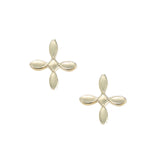 Enamel Cross Stud Earrings Gold
