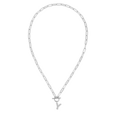 Toggle Initial Necklaces in Silver
