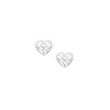 Believer Heart Stud Earrings in Silver
