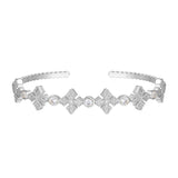 Radiant Cross Cuff Bracelet Silver