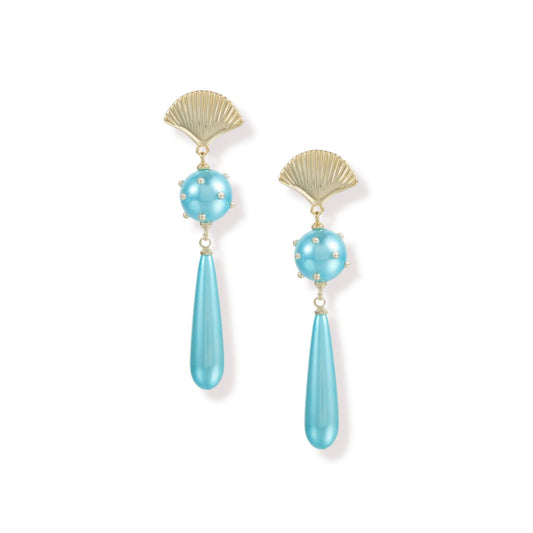 Carolina Statement Earrings in Aqua