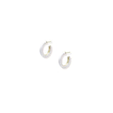 Eclipse Hoop Earrings White Enamel Gold