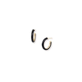 Eclipse Hoop Earrings Black Enamel Gold