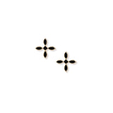 Enamel Cross Stud Earrings Black Enamel/Gold