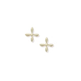 Enamel Cross Stud Earrings Gold