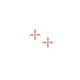 Enamel Cross Stud Earrings in Light Pink Enamel