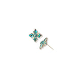 Cross Stud Earrings Abalone Shell Gold