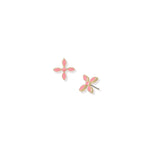 Enamel Cross Stud Earrings in Light Pink Enamel